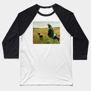 woman with goats - Max Liebermann Baseball T-Shirt